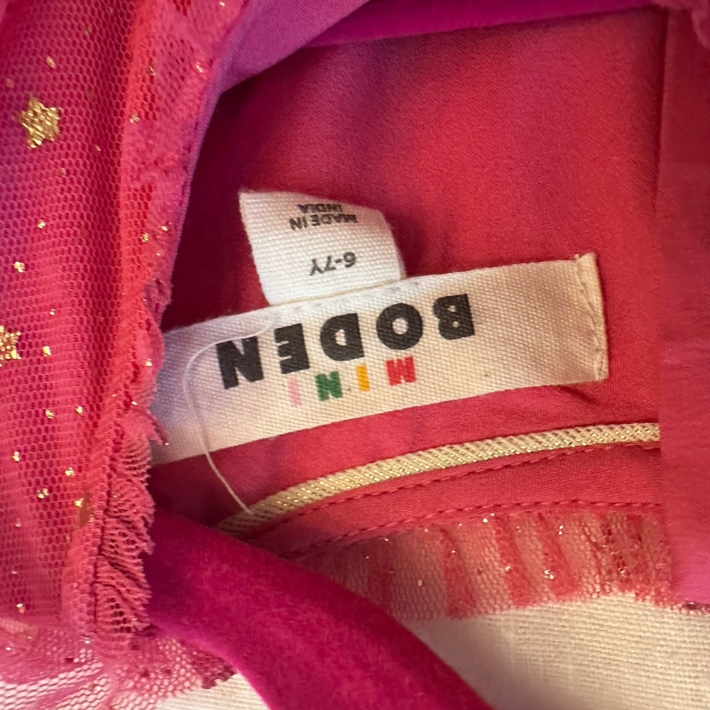 Mini Boden Red Dress with Gold Stars - Picture 4 of 4